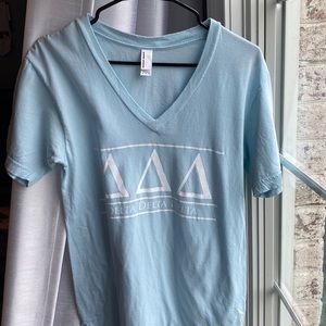 Tri Delta V-neck rush tee